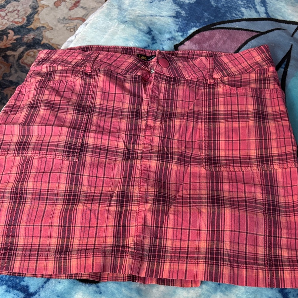 Lee Pink Plaid Mini Skirt